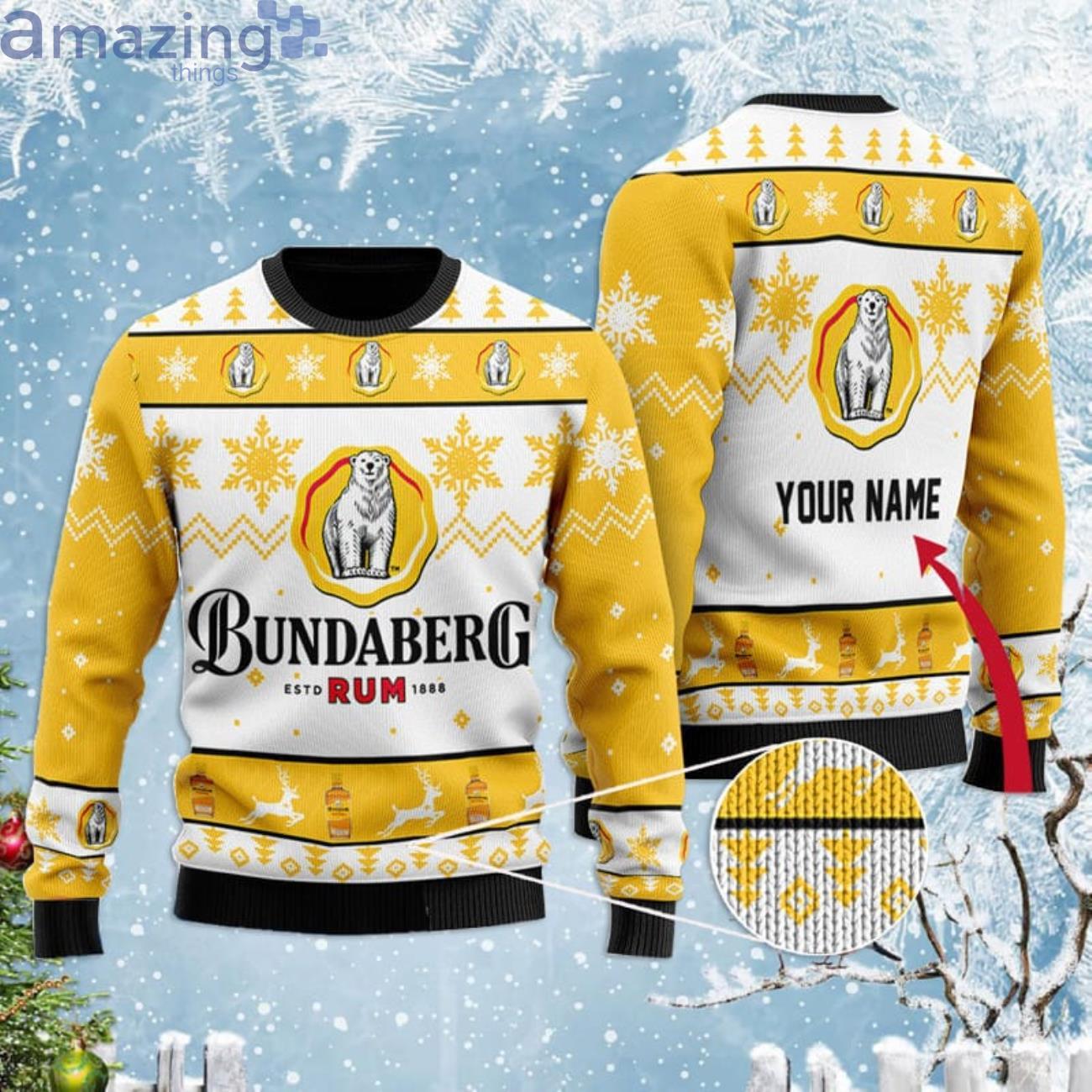Personalized Name Bundaberg Rum Ugly Christmas Sweater Product Photo 1