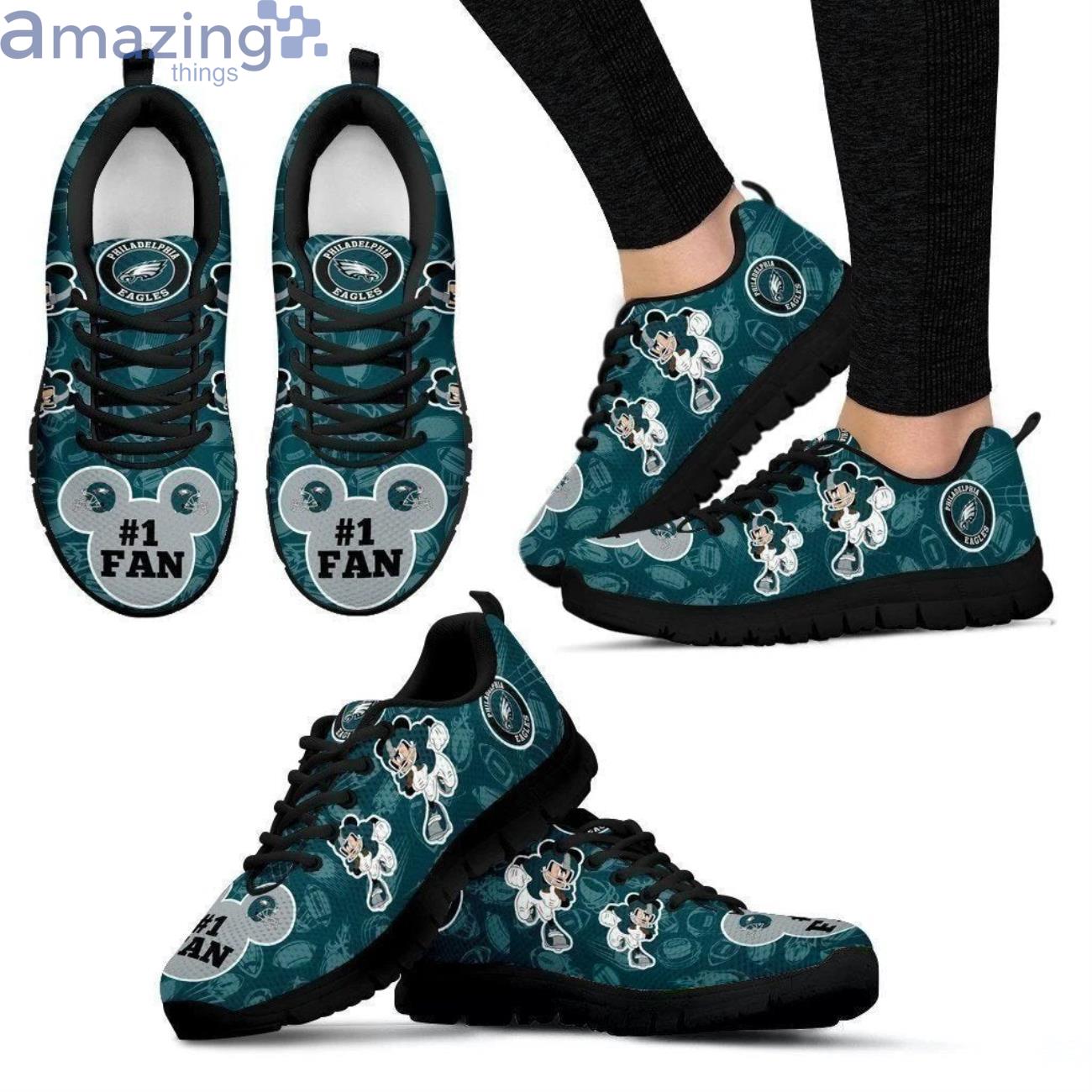 Philadelphia Eagles Mickey Sneakers Shoes For Fans Product Photo 1