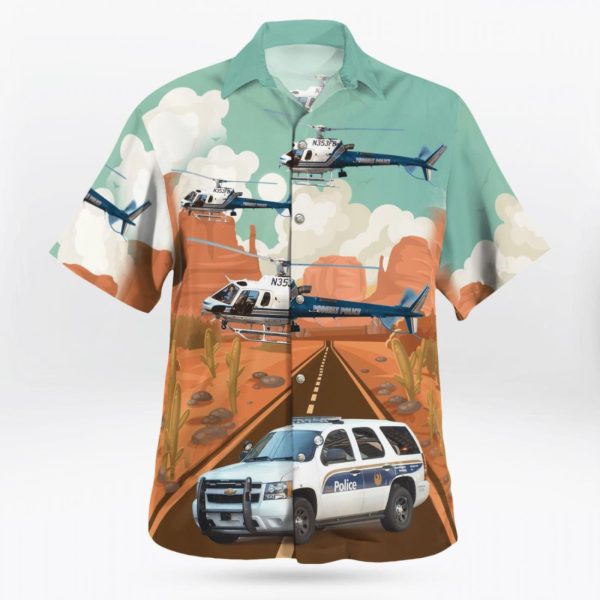 Phoenix Arizona Phoenix Police Department Chevrolet Tahoe And Eurocopter As350 B3 Helicopter Hawaiian Shirt Product Photo 3