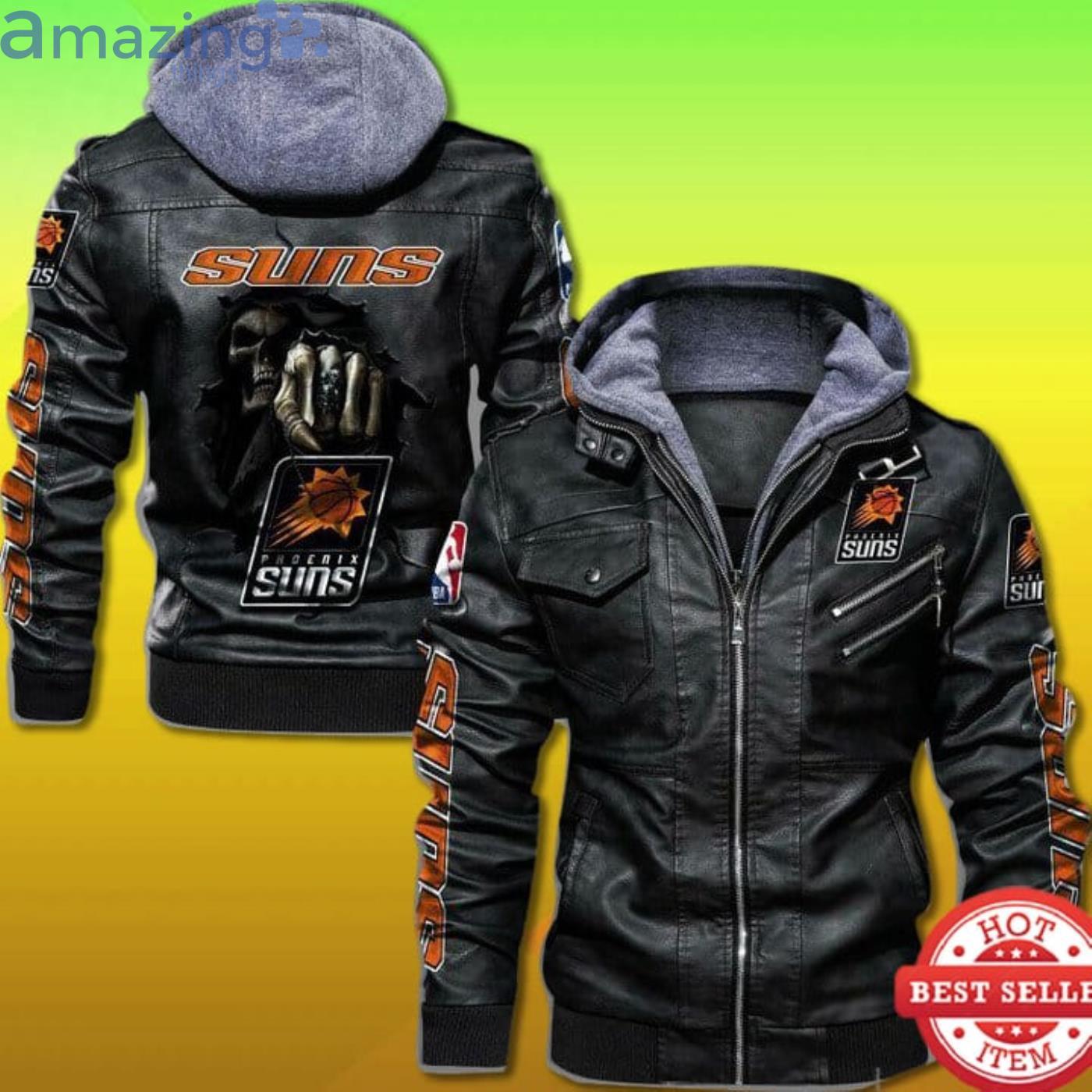 Phoenix Suns Leather Jacket Dead Skull In Back Product Photo 1