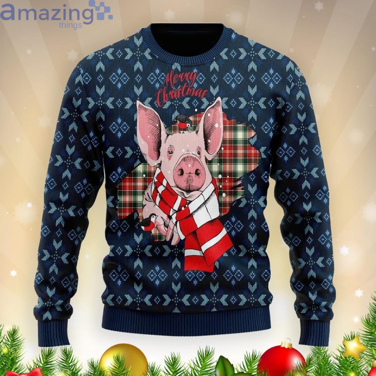 Pig Lover Christmas Gift Ugly Christmas Sweater Product Photo 1 Pig Lover Christmas Gift Ugly Christmas Sweater Product Photo 1