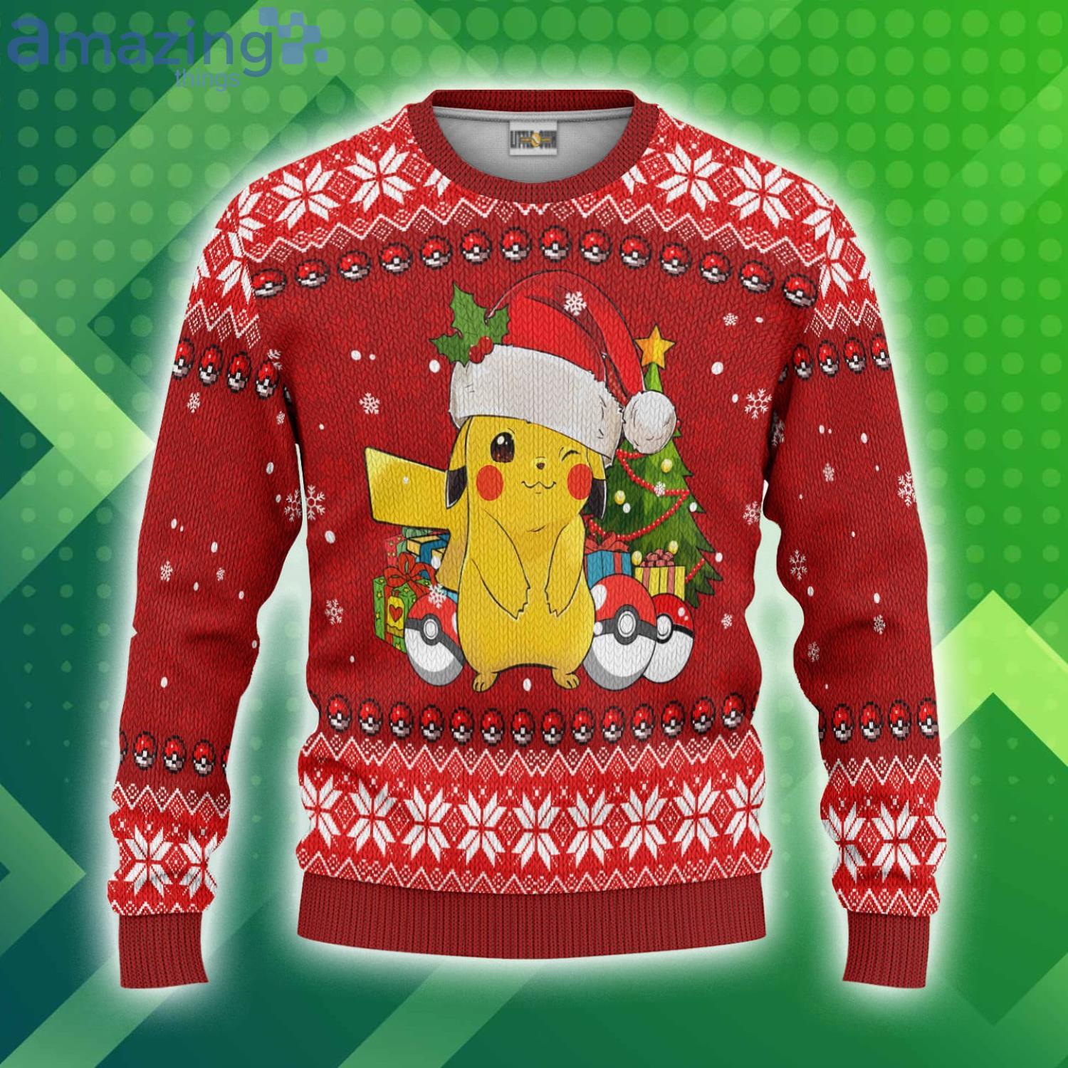 Pikachu Ugly Christmas Sweater Pokemon Custom Product Photo 1
