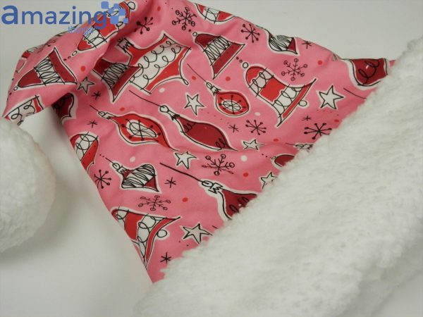 Pink Red Retro 1950s Ornament Pattern Christmas Santa Hat For Adult And Child Product Photo 4