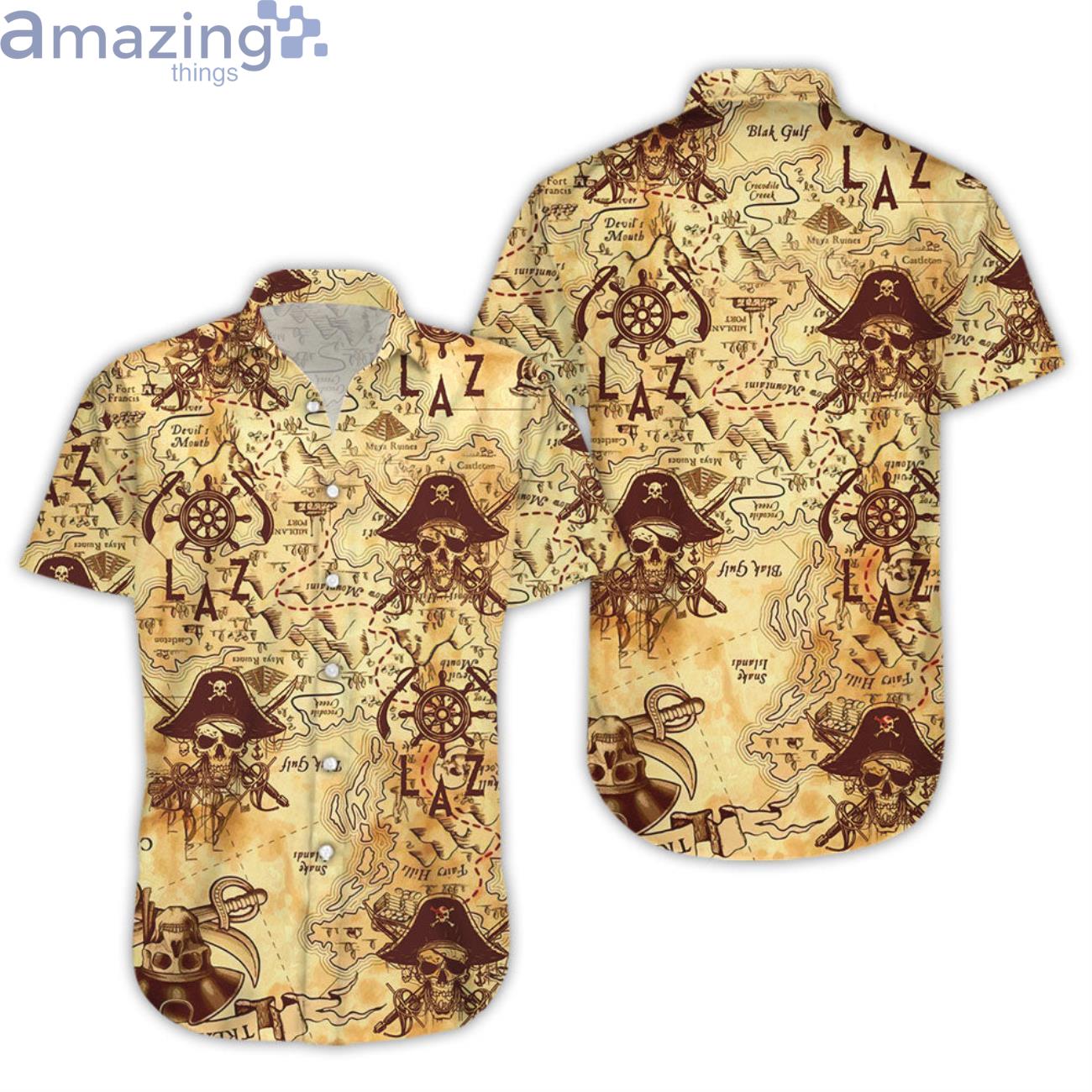 Pirate Skull With Swords Hawaiian Shirt Product Photo 1