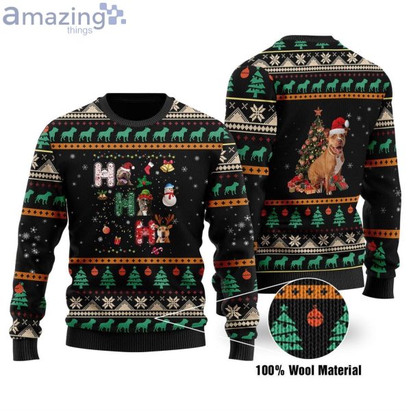 Pitbull Ho Ho Ho Christmas Ugly Sweater Product Photo 1