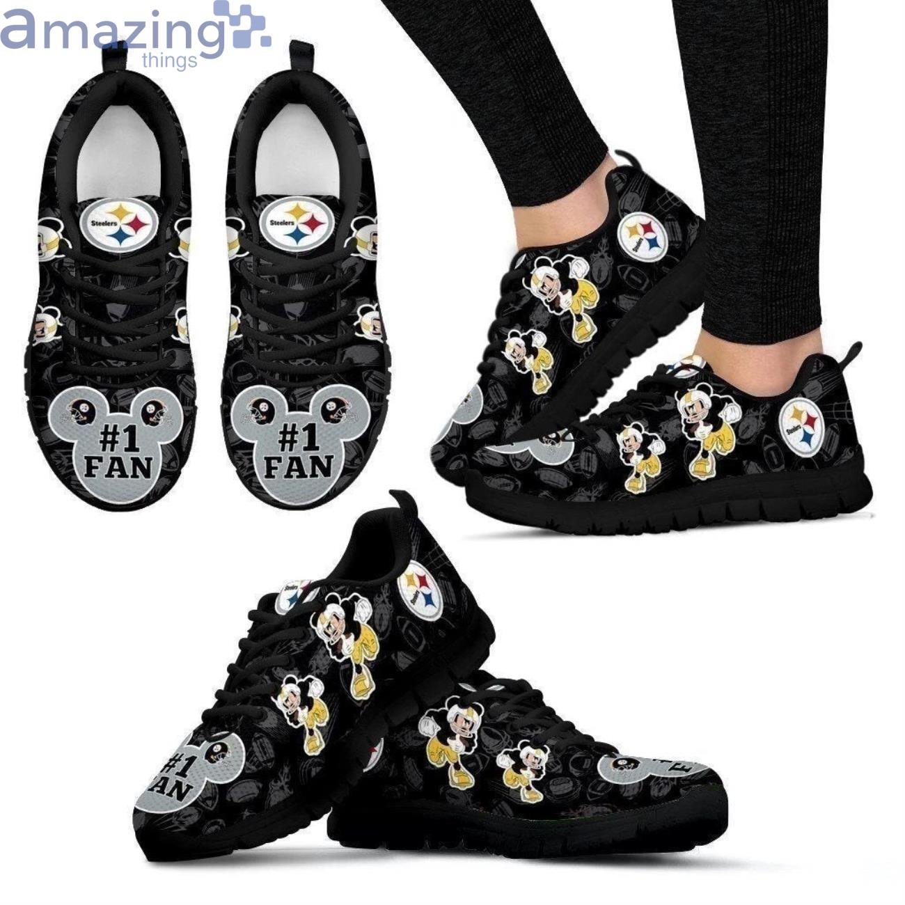 Pittsburgh Steelers Mickey Sneakers Shoes For Fans Product Photo 1