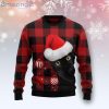 Plaid Pattern Black Cat Lover Ugly Christmas Sweater