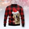 Plaid Pattern Golden Retriever Red Ugly Christmas Sweater