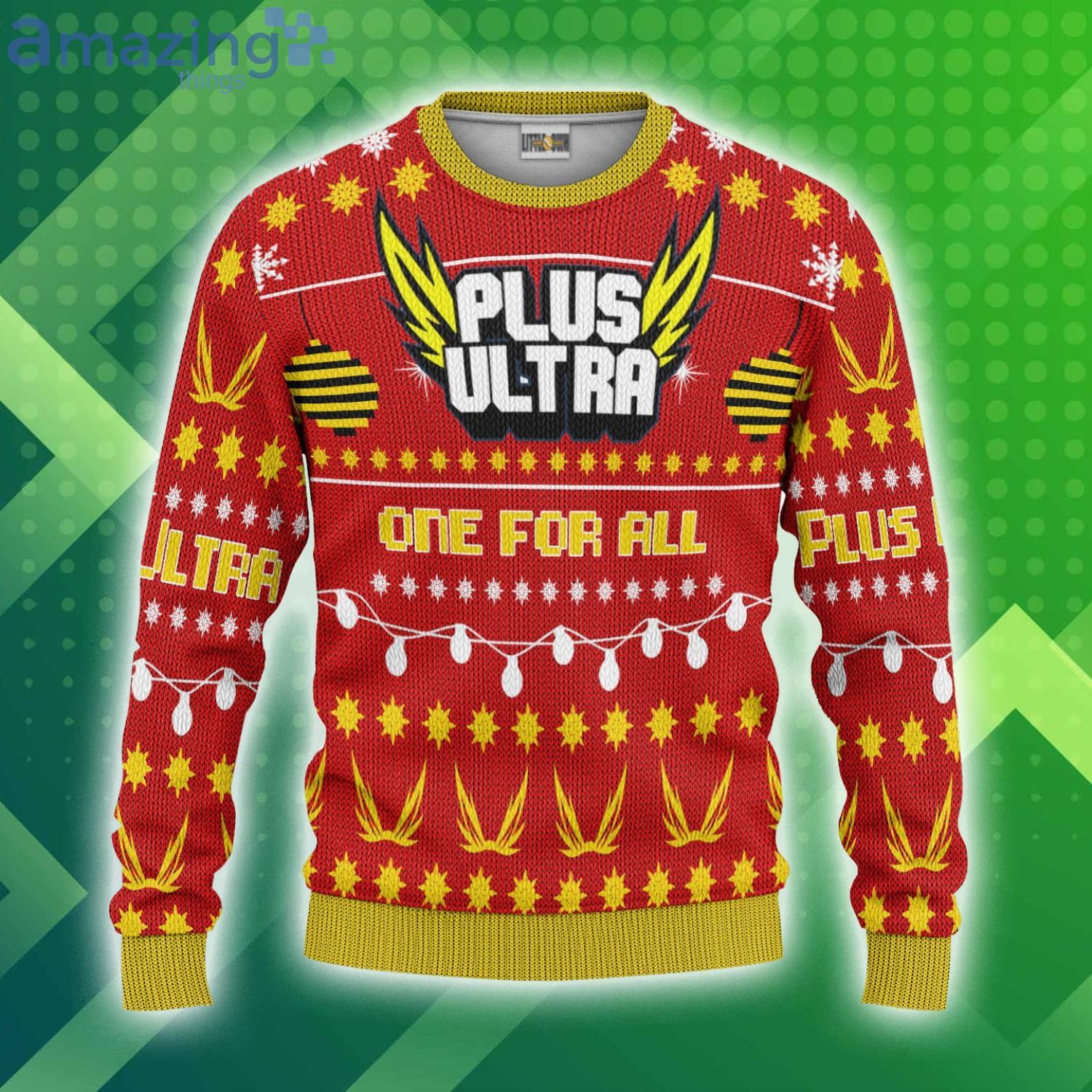 Plus Ultra Christmas Ugly Sweater Custom My Hero Academia Anime 3D Sweater Product Photo 1