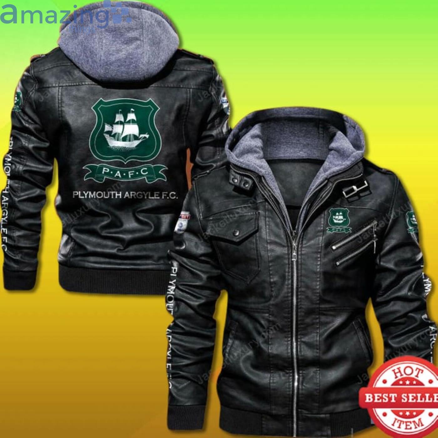 Plymouth Argyle FC Leather Jacket Product Photo 1