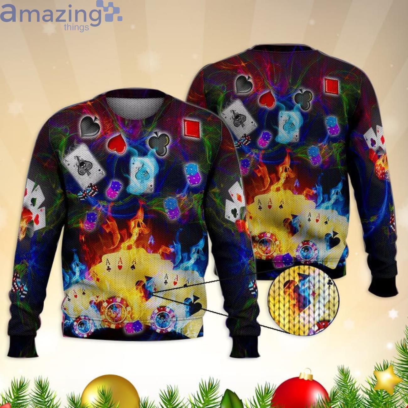 Poker Casino Win Chips Funny 3D All Over Printed Sweater Product Photo 1