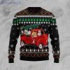 Pomeranian And Red Truck Dog Lover Ugly Christmas Sweater