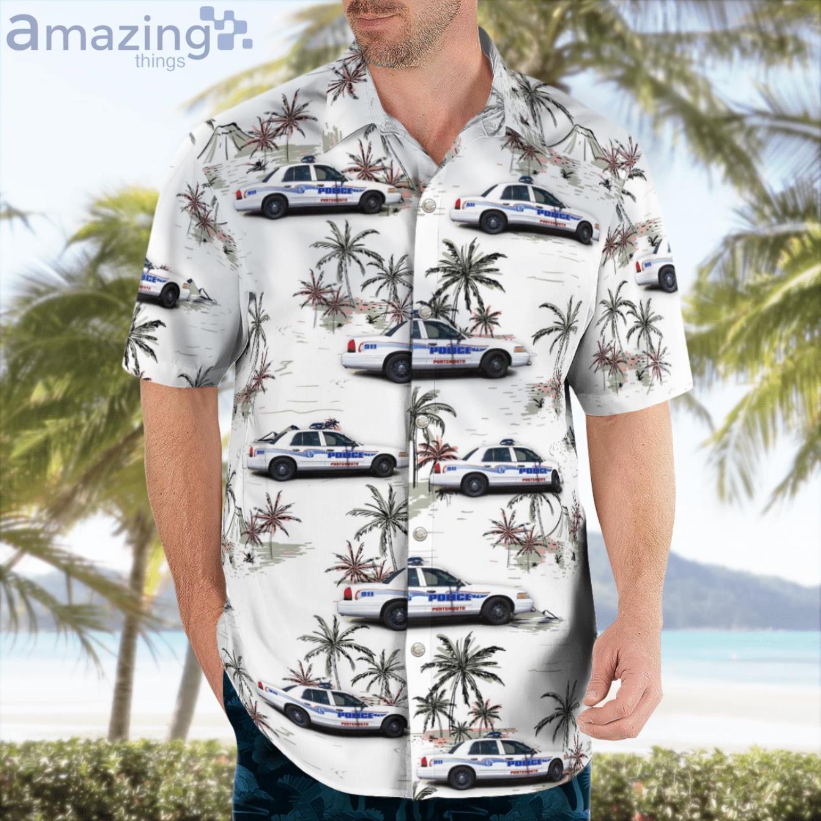 Portsmouth Ohio Police Department 2006 Ford Police Interceptor Hawaiian Shirt image Portsmouth Ohio Police Department 2006 Ford Police Interceptor Hawaiian Shirt Product Photo 3
