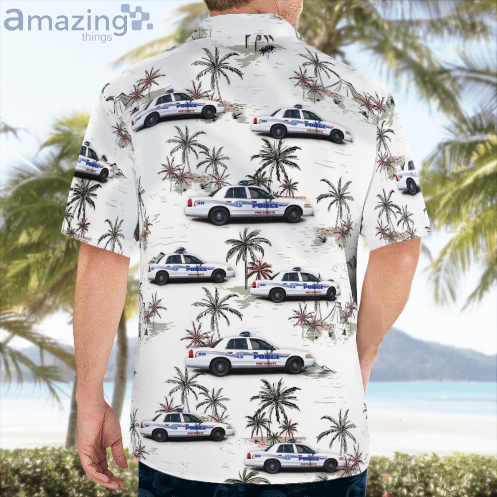 Portsmouth Ohio Police Department 2006 Ford Police Interceptor Hawaiian Shirt image Portsmouth Ohio Police Department 2006 Ford Police Interceptor Hawaiian Shirt Product Photo 4