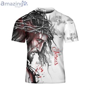 Proud Trucker Christian Gift Truck Driver Father God Faith Christ Jesus 3D T-Shirt Product Photo 1