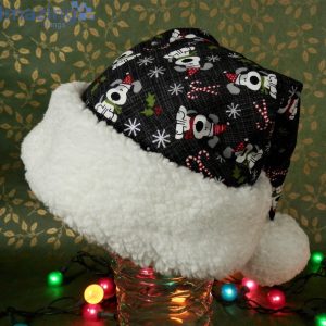 Puppy Dog Black With Gray White Dogs Christmas Santa Hat For Adult And Child Product Photo 2