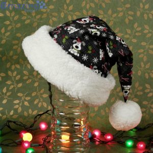 Puppy Dog Black With Gray White Dogs Christmas Santa Hat For Adult And Child Product Photo 3