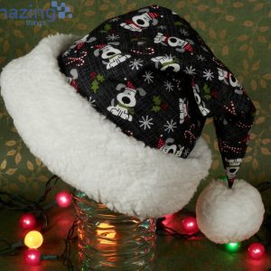 Puppy Dog Black With Gray White Dogs Christmas Santa Hat For Adult And Child Product Photo 4