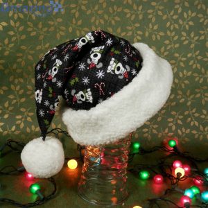 Puppy Dog Black With Gray White Dogs Christmas Santa Hat For Adult And Child Product Photo 1