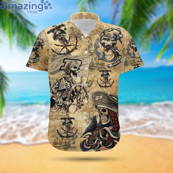 Purdue Boilermakers Pirates Fans Pirates Skull Hawaiian Shirtproduct photo 2