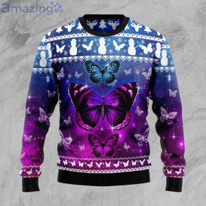 Purple Butterfly Amazing Ugly Christmas Sweater Product Photo 1