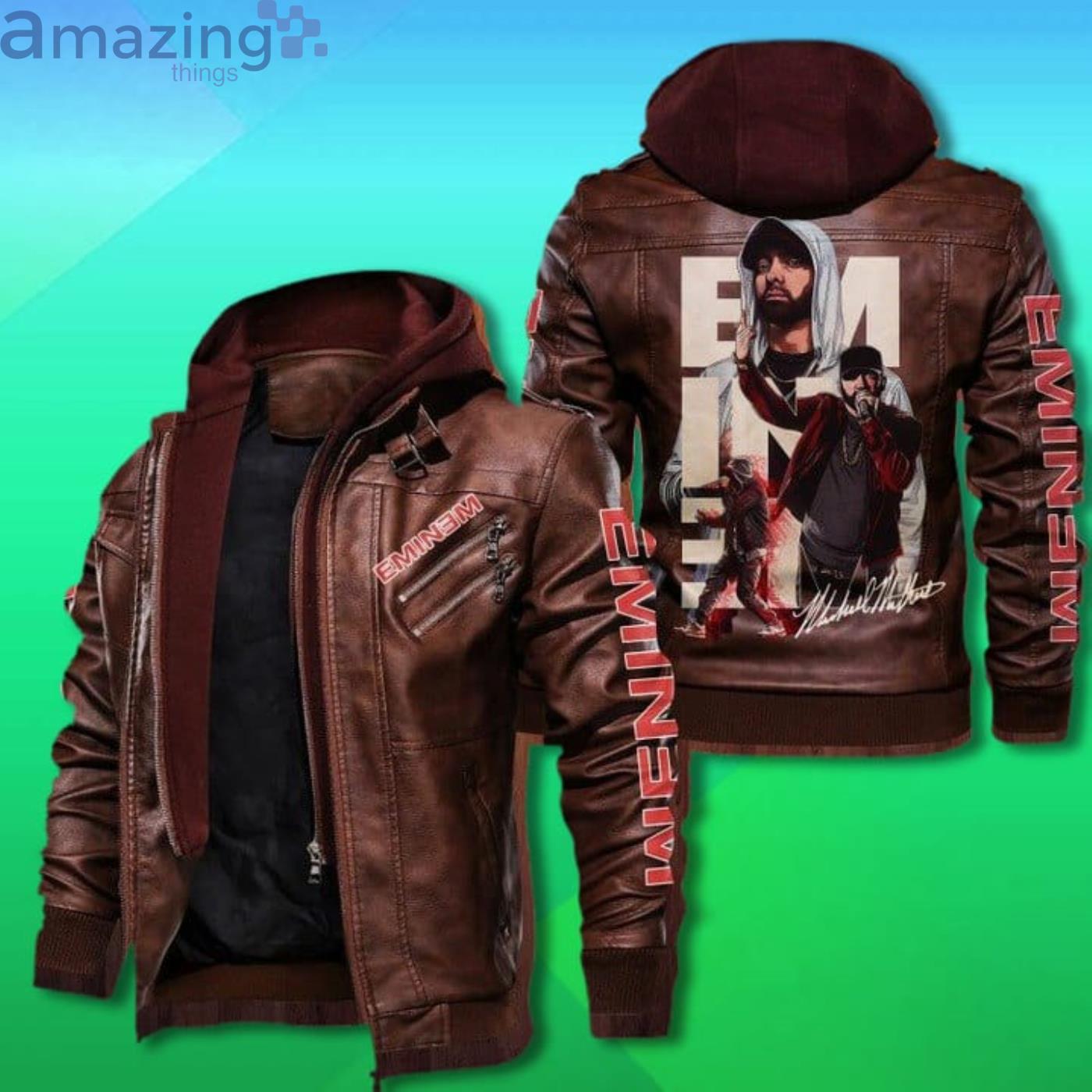 Rapper Eminem Leather Jacket image Rapper Eminem Leather Jacket Product Photo 2