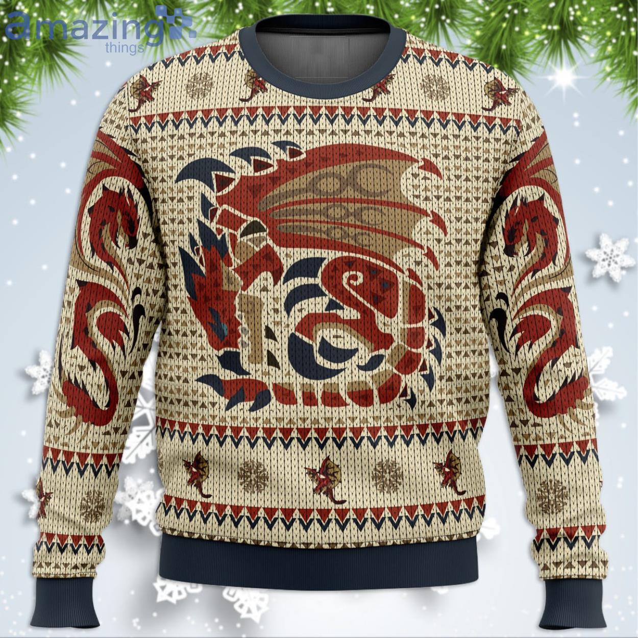 Rathalos Monster Hunter Funny Christmas Gift Ugly Christmas Sweater Product Photo 1