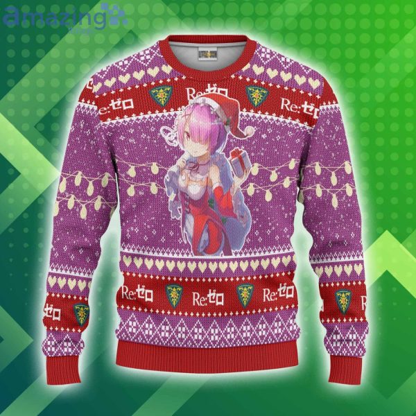 Re Zero Christmas Ugly Sweater Custom Ram Anime 3D Sweater Product Photo 1