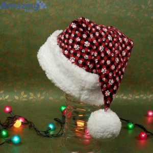 Red And Black Buffalo Check Flannel Plaid Pet Lover Christmas Santa Hat For Adult And Child Product Photo 2
