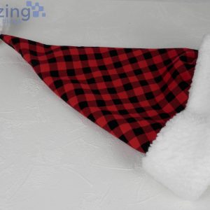 Red And Black Buffalo Check Plaid Christmas Santa Hat For Adult And Child Product Photo 2