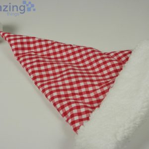 Red And White Gingham Christmas Santa Hat For Adult And Child Product Photo 2