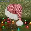 Red And White Gingham Christmas Santa Hat For Adult And Child