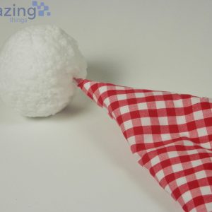 Red And White Gingham Christmas Santa Hat For Adult And Child Product Photo 3