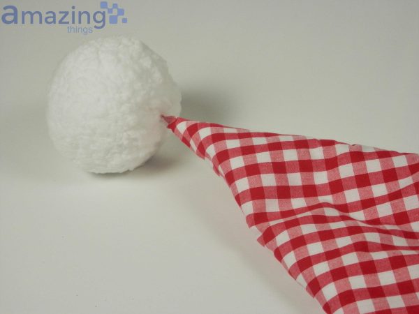 Red And White Gingham Christmas Santa Hat For Adult And Child Product Photo 3