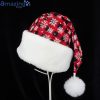Red Buffalo Check With White Snowflakes Christmas Santa Hat For Adult And Child