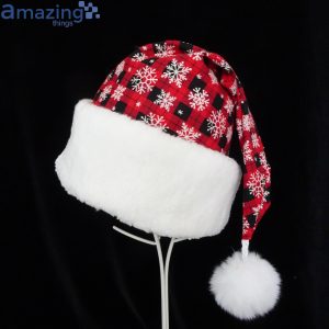 Red Buffalo Check With White Snowflakes Christmas Santa Hat For Adult And Child Product Photo 1
