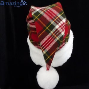 Red Christmas Plaid Rustic Christmas Santa Hat For Adult And Child Product Photo 2