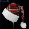 Red Christmas Plaid Rustic Christmas Santa Hat For Adult And Child