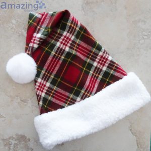 Red Christmas Plaid Rustic Christmas Santa Hat For Adult And Child Product Photo 3