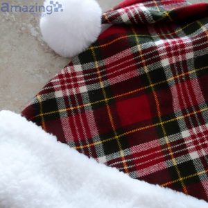 Red Christmas Plaid Rustic Christmas Santa Hat For Adult And Child Product Photo 4