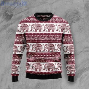 Red Elephant Mandala Amazing Ugly Christmas Sweater Product Photo 1