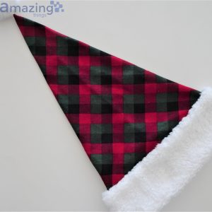 Red & Green Christmas Check Christmas Santa Hat For Adult And Child Product Photo 3