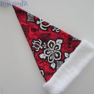 Red Hawaiian Tribal Hawaiian Christmas Santa Hat For Adult And Child Product Photo 3