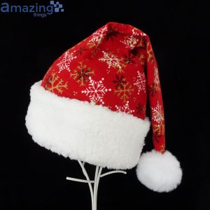 Red Snowflake Pattern Christmas Santa Hat For Adult And Child Product Photo 2