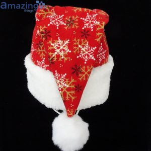 Red Snowflake Pattern Christmas Santa Hat For Adult And Child Product Photo 3