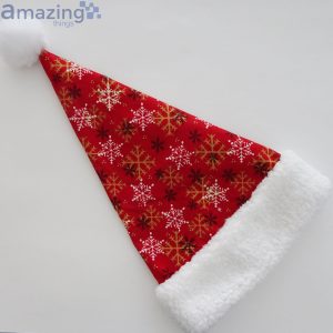Red Snowflake Pattern Christmas Santa Hat For Adult And Child Product Photo 4