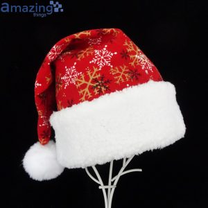 Red Snowflake Pattern Christmas Santa Hat For Adult And Child Product Photo 1