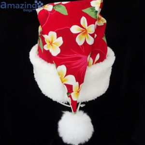 Red Tropical Floral Hawaiian Island Style Christmas Santa Hat For Adult And Child Product Photo 2