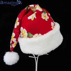 Red Tropical Floral Hawaiian Island Style Christmas Santa Hat For Adult And Child Product Photo 1