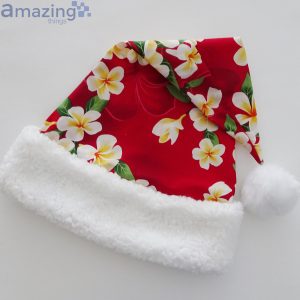 Red Tropical Floral Hawaiian Island Style Christmas Santa Hat For Adult And Child Product Photo 6